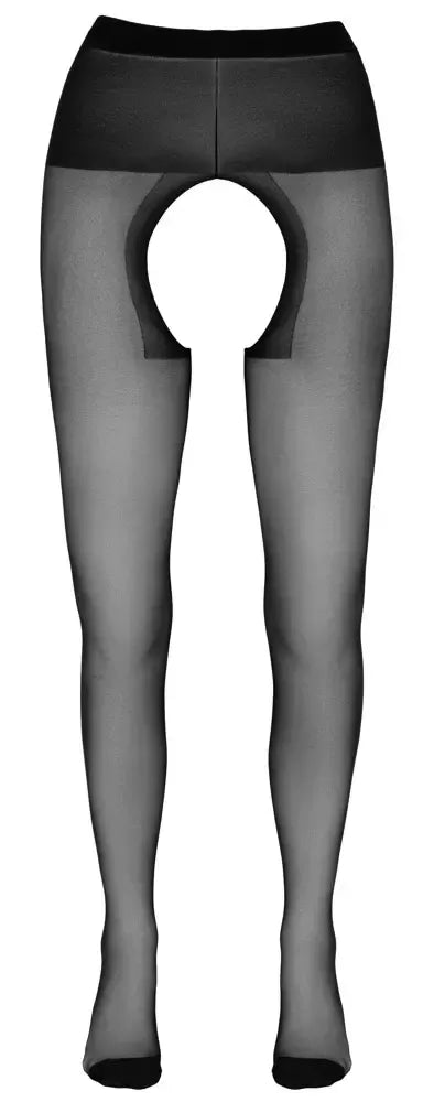 Cottelli Legwear atviro klyno pėdkelnės, juodos, 1 dydis, lanksti aprėptis