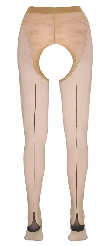 Cottelli LEGWEAR kūno spalvos pėdkelnės su atviru dizainu, 20 denų