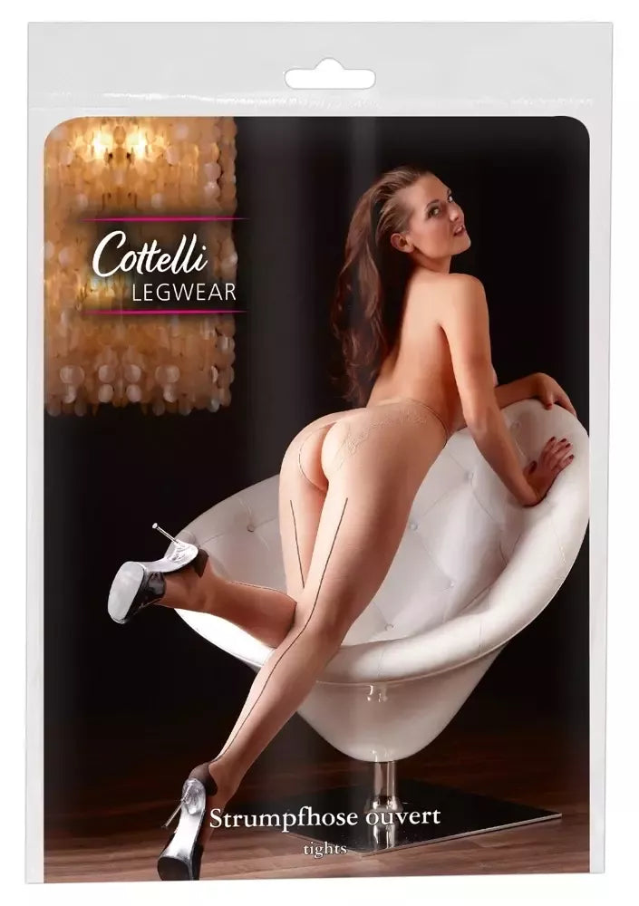Cottelli LEGWEAR kūno spalvos pėdkelnės su atviru dizainu, 20 denų