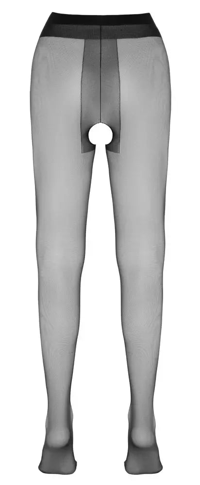 Cottelli LEGWEAR permatomos juodos 20 denier pėdkelnės su atviru dizainu, 4 dydis