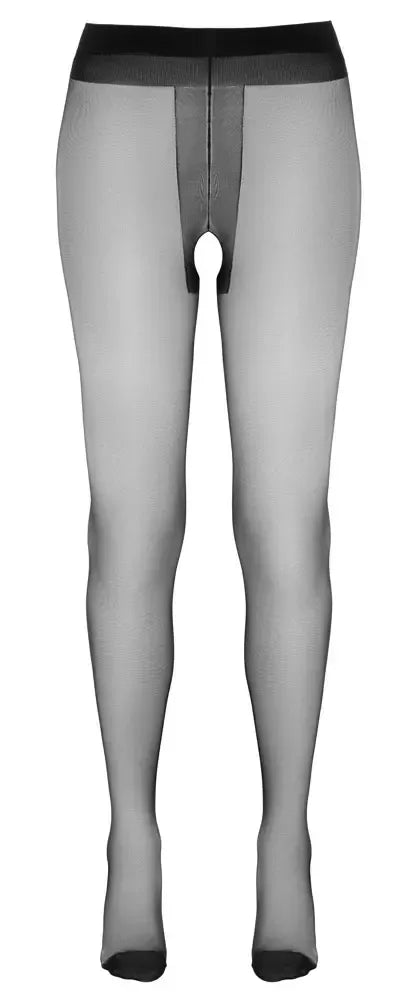 Cottelli LEGWEAR permatomos juodos 20 denier pėdkelnės su atviru dizainu, 4 dydis