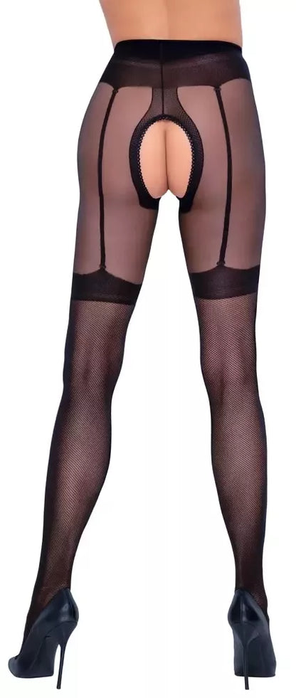 Cottelli Legwear tinklelio pėdkelnės be klynelio su integruotais dirželiais, 30 den