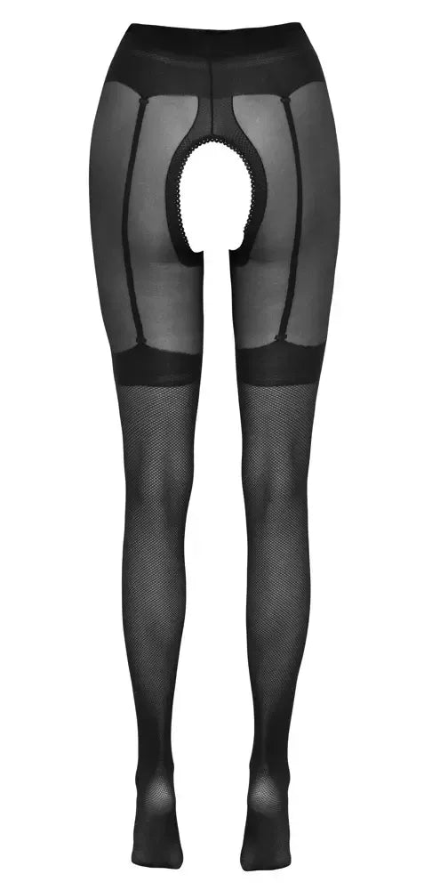 Cottelli Legwear tinklelio pėdkelnės be klynelio su integruotais dirželiais, 30 den