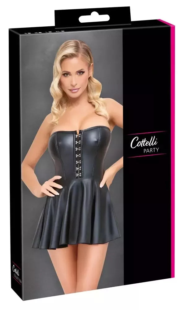 Cottelli PARTY mini suknelė, matinė juoda, korseto stiliaus, M dydis