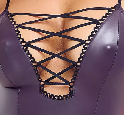 Cottelli Party mini suknelė XL, violetinė, matinė, su reguliuojamais raiščiais