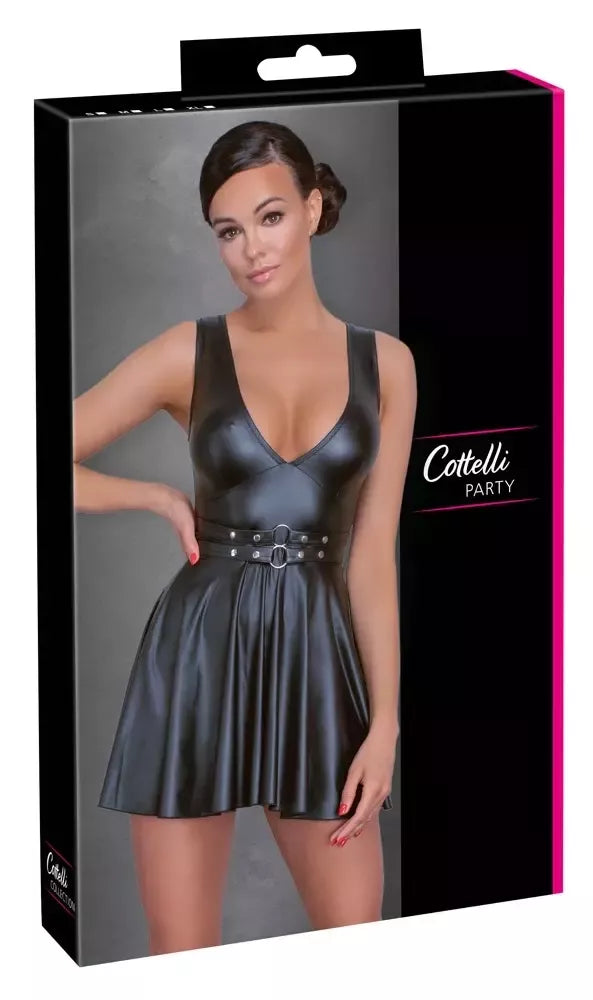 Cottelli PARTY platėjanti suknelė, matinė juoda, su reguliuojamu diržu, dydis M