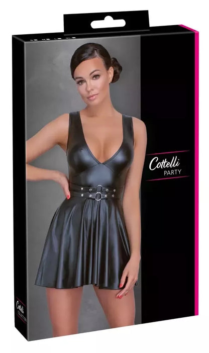 Cottelli PARTY platėjanti suknelė, matinė juoda, su reguliuojamu diržu, dydis M