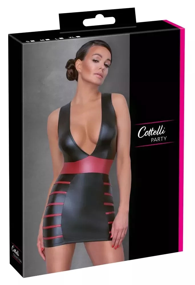 Cottelli PARTY suknelė juoda/raudona S – matinė išvaizda, figūrą pabrėžiantis dizainas