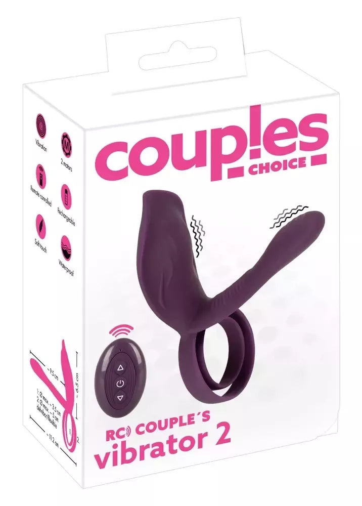 Couples Choice RC intymus vibracinis žiedas su nuotolinio valdymo pulteliu, juodas, įkraunamas