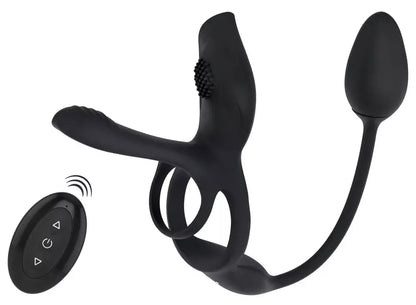 Couples Choice RC Multi Function Silicone Intimate System Black 34,8 cm