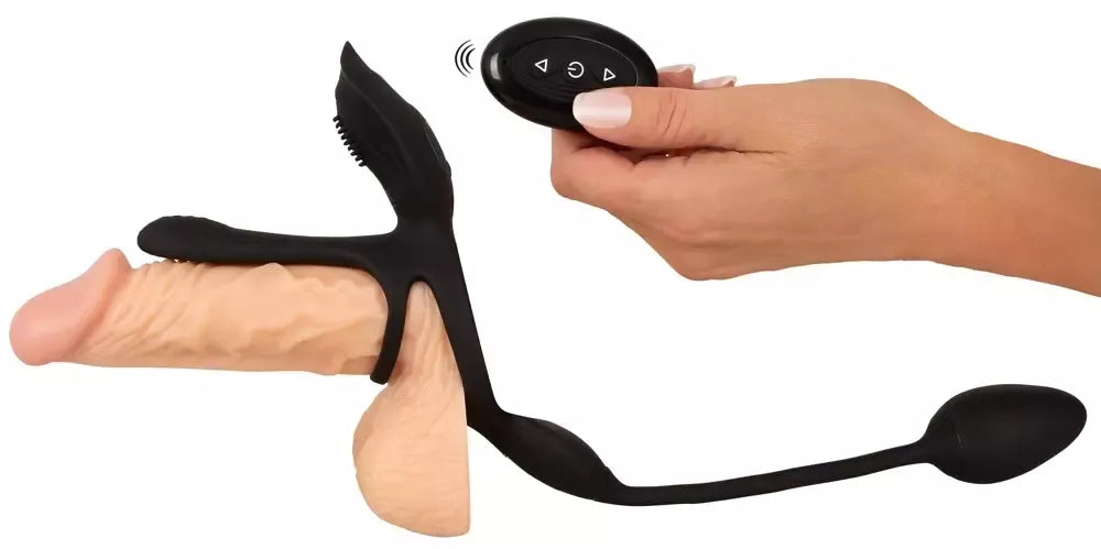 Couples Choice RC Multi Function Silicone Intimate System Black 34,8 cm