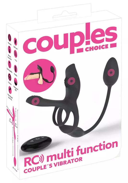 Couples Choice RC Multi Function Silicone Intimate System Black 34,8 cm