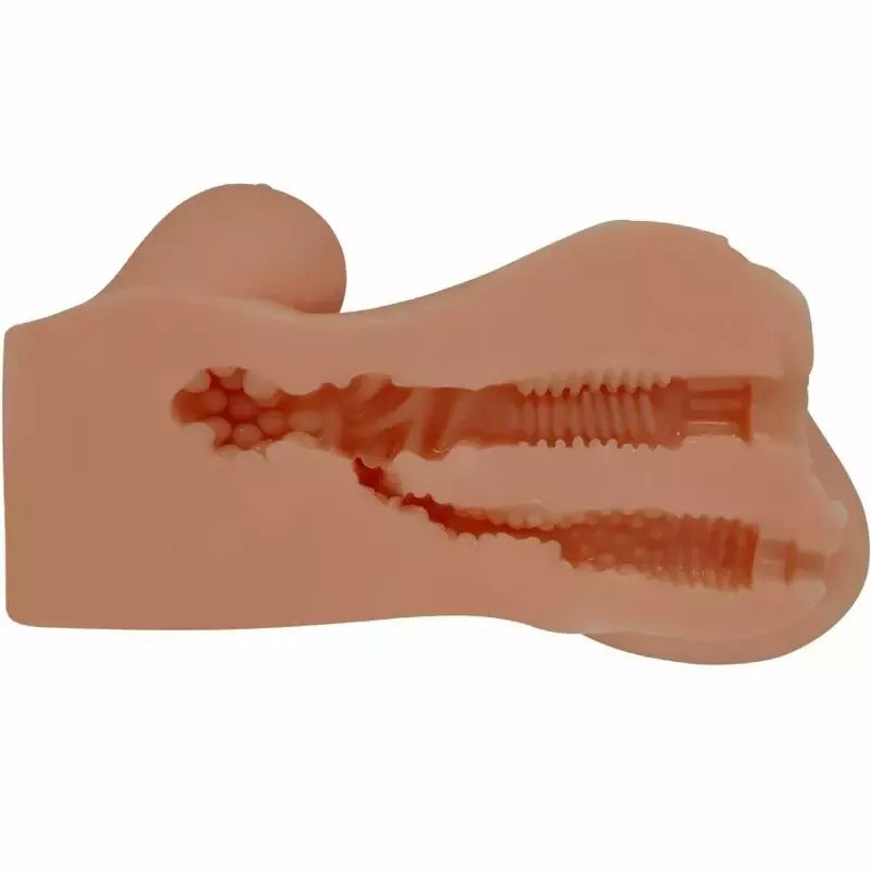 CRAZY BULL Hannah dviejų kanalų intymumo prietaisas, Mulatto, TPR, 18 cm