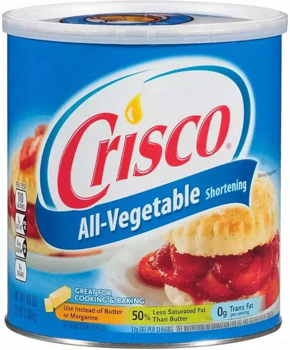 Crisco All-Vegetable Shortening, 12 pakuočių po 1360g, daugiafunkcė formulė
