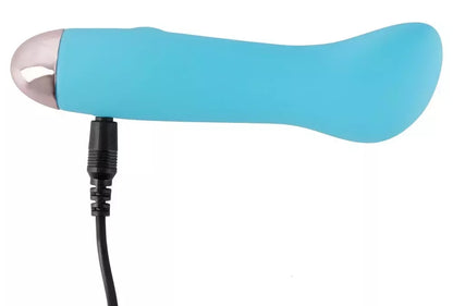 Cuties Mini vibruojantis prietaisas, mėlynas, 7 režimai, įkraunamas per USB, vandeniui atsparus, 12,9 cm