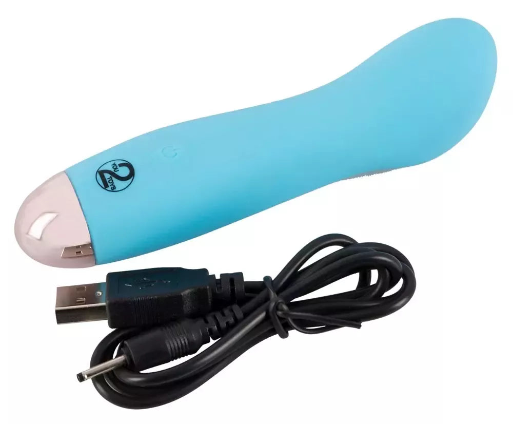 Cuties Mini vibruojantis prietaisas, mėlynas, 7 režimai, įkraunamas per USB, vandeniui atsparus, 12,9 cm