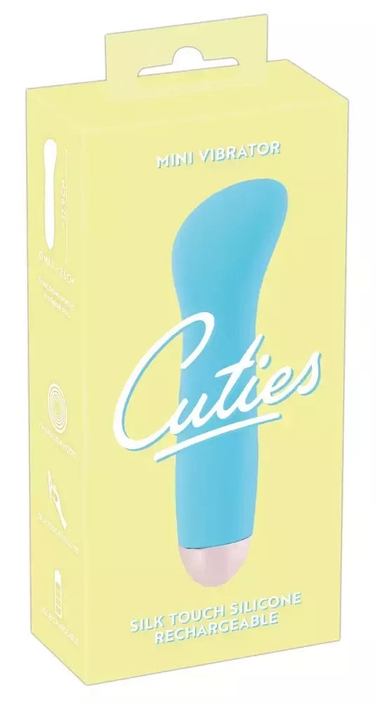 Cuties Mini vibruojantis prietaisas, mėlynas, 7 režimai, įkraunamas per USB, vandeniui atsparus, 12,9 cm