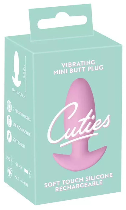 Cuties Rose vibruojantis analinis kaištis – kompaktiškas silikoninis modelis, 7 režimai, 8 cm
