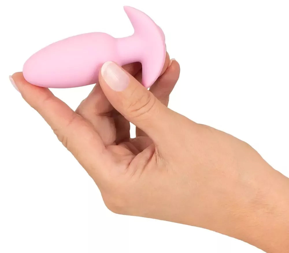 Cuties Rose vibruojantis analinis kaištis – kompaktiškas silikoninis modelis, 7 režimai, 8 cm