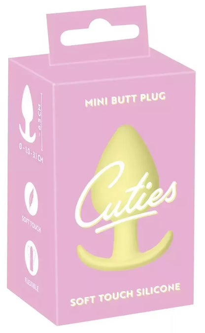 Cuties Yellow Mini Plug – kompaktiškas silikoninis modelis pradedantiesiems
