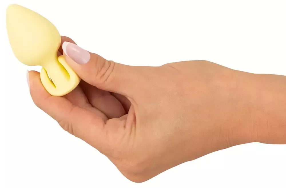 Cuties Yellow Mini Plug – kompaktiškas silikoninis modelis pradedantiesiems