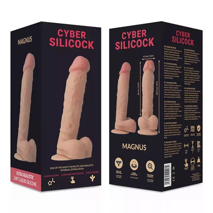 CYBERSILICOCK Magnus Ultra Soft skysto silikono modelis 20,5 cm, smėlio spalvos