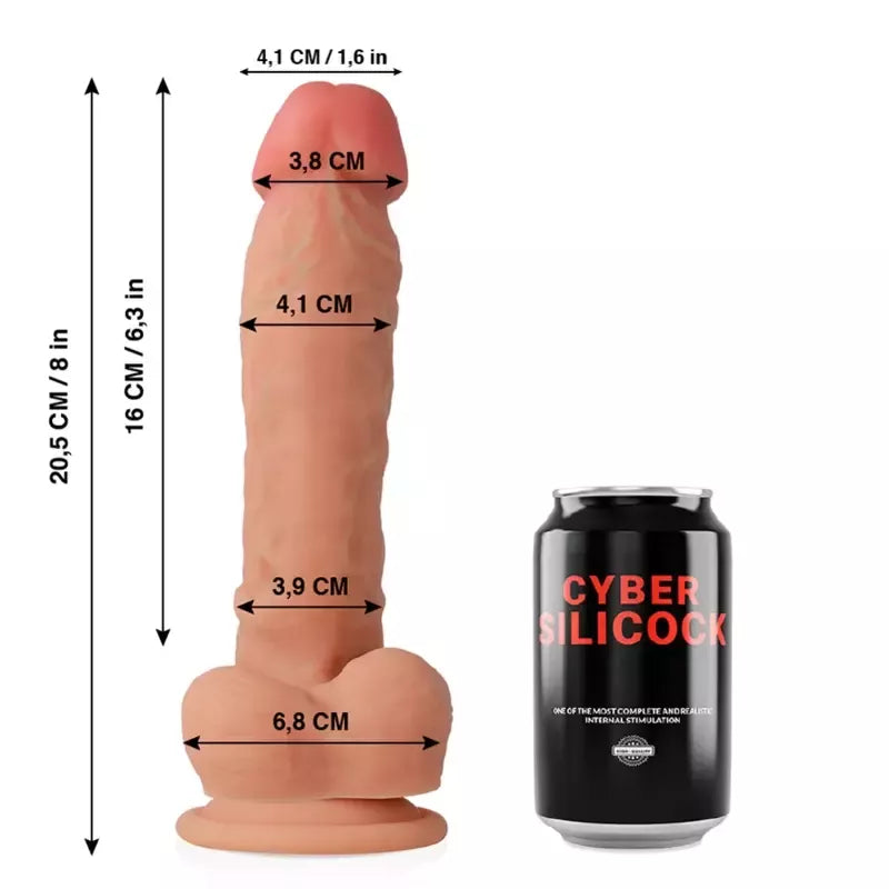 CYBERSILICOCK Magnus Ultra Soft skysto silikono modelis 20,5 cm, smėlio spalvos