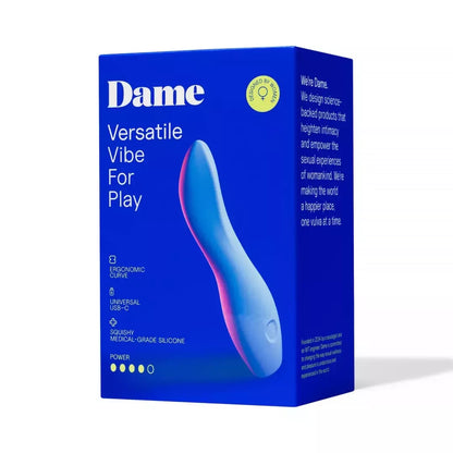 Dame Dip 2.0 universalusis intymus masažuoklis, Periwinkle, USB-C, aukštas dizainas