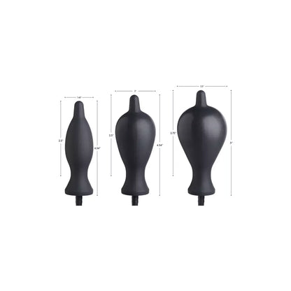 Dark Inflator silikoninis reguliuojamo slėgio išangės kamštis 4.5" juodas