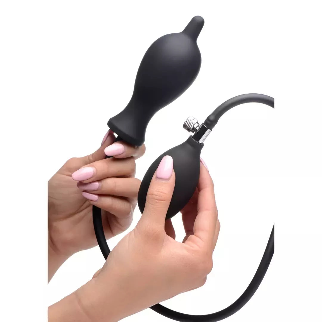 Dark Inflator silikoninis reguliuojamo slėgio išangės kamštis 4.5" juodas