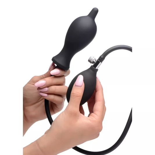 Dark Inflator silikoninis reguliuojamo slėgio išangės kamštis 4.5" juodas