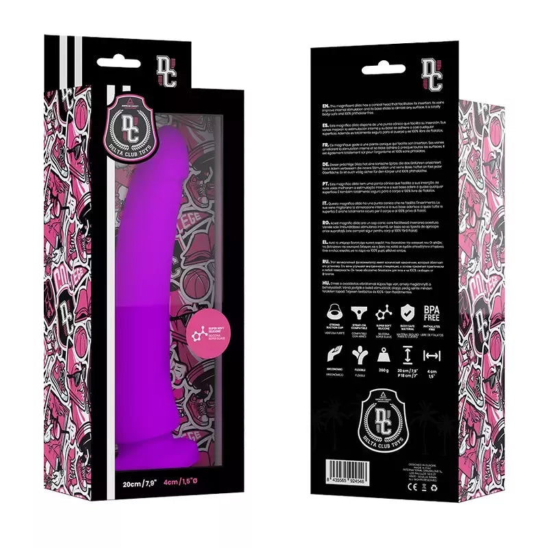 Delta Club Lilac Intimate Silicone Model 20cm x 4cm Hipoalergiškas