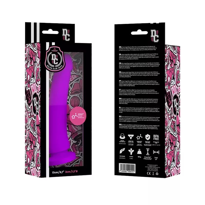 DeltaClub Lilac Intimate silikoninis modelis 17 cm x 3 cm, hipoalergiškas