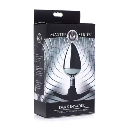 Didelis hibridinis metalinis-silikoninis analinis kamštis Dark Invader, be nikelio
