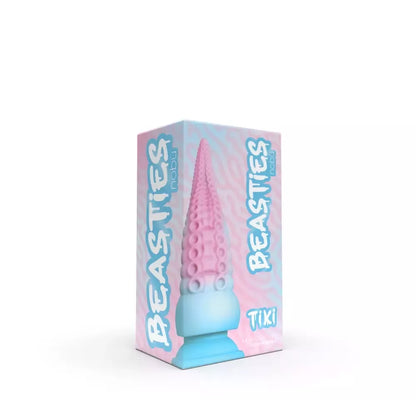 Dildo Nobu Tiki Multi Fantasy iš silikono su siurbtuku, 10 režimų