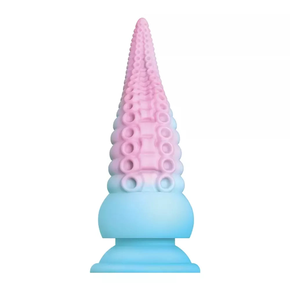Dildo Nobu Tiki Multi Fantasy iš silikono su siurbtuku, 10 režimų