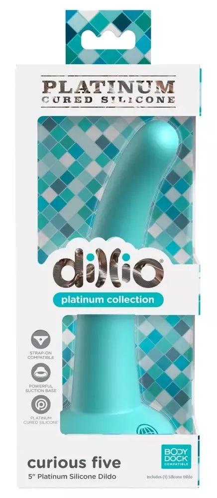 Dillio Platinum Curious Five Teal 14,6 cm silikoninis intymus prietaisas
