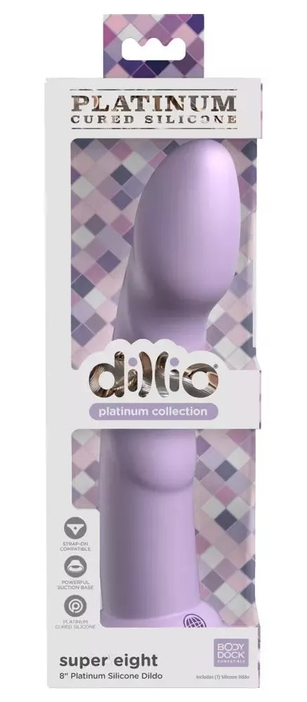 Dillio Platinum Super Eight 21 cm silikoninis intymus prietaisas, violetinis