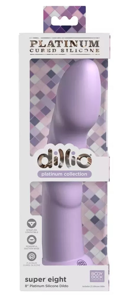 Dillio Platinum Super Eight 21 cm silikoninis intymus prietaisas, violetinis