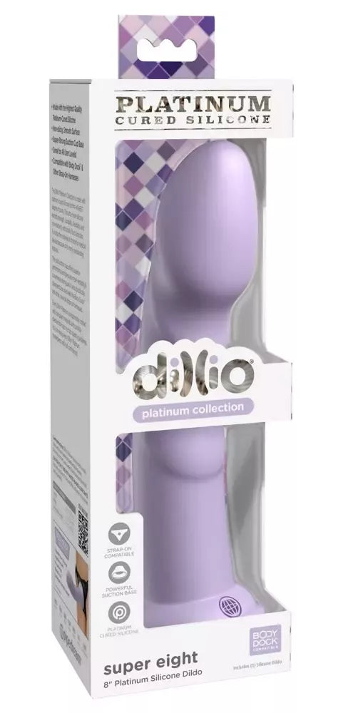 Dillio Platinum Super Eight 21 cm silikoninis intymus prietaisas, violetinis