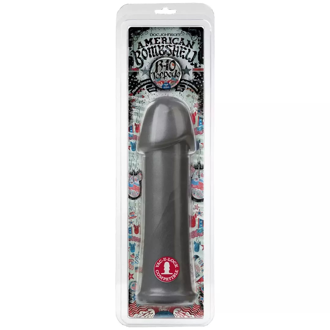 Doc Johnson American Bombshell B-10 Torpedo didelis analinis kamštis 26 cm juodas