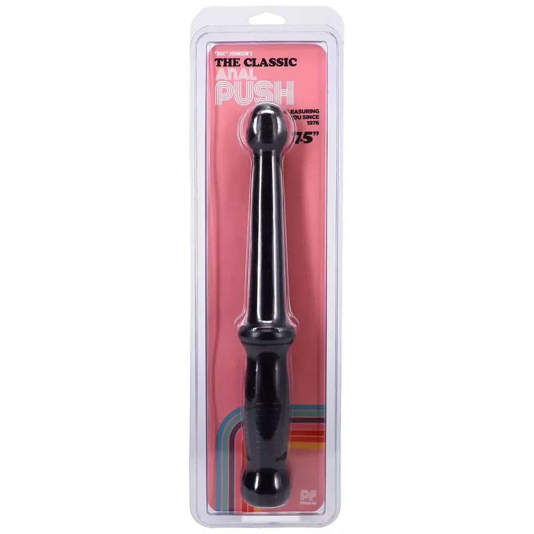 Doc Johnson Anal Probe Push lanksti PVC lazdelė, juoda, 18 cm
