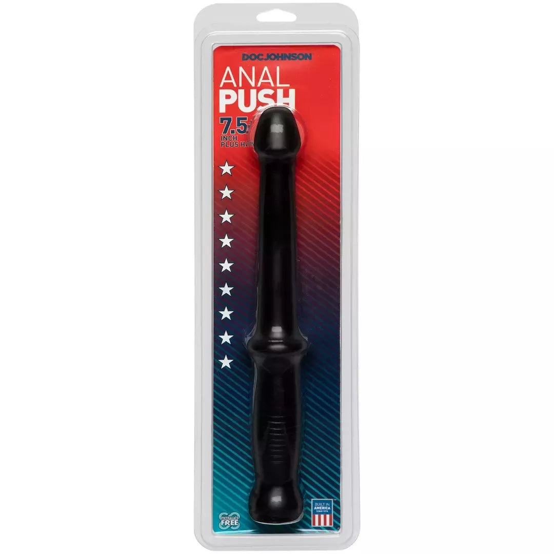 Doc Johnson Anal Probe Push lanksti PVC lazdelė, juoda, 18 cm