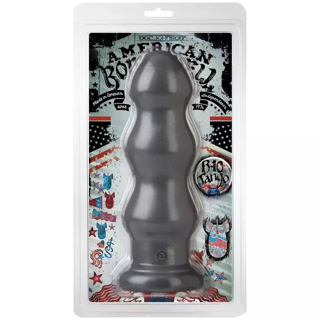 Doc Johnson B-10 Tango Large Plug PVC 25cm trigubų bangelių, juodas