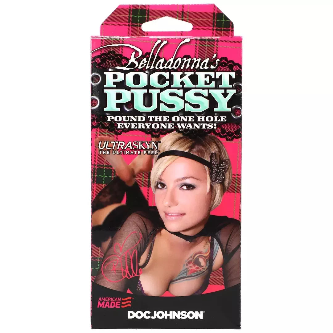 Doc Johnson Belladonna ULTRASKYN kišeninis intymus įrenginys, vanilės spalvos