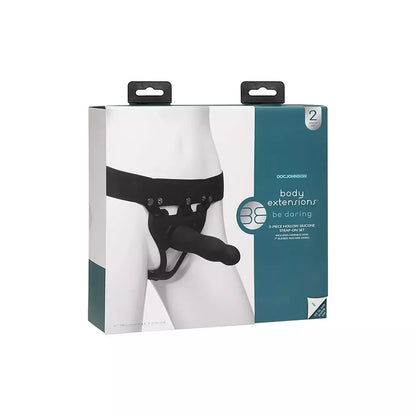 Doc Johnson Body Extensions Daring silikoniniai diržai su vibracijos sistema