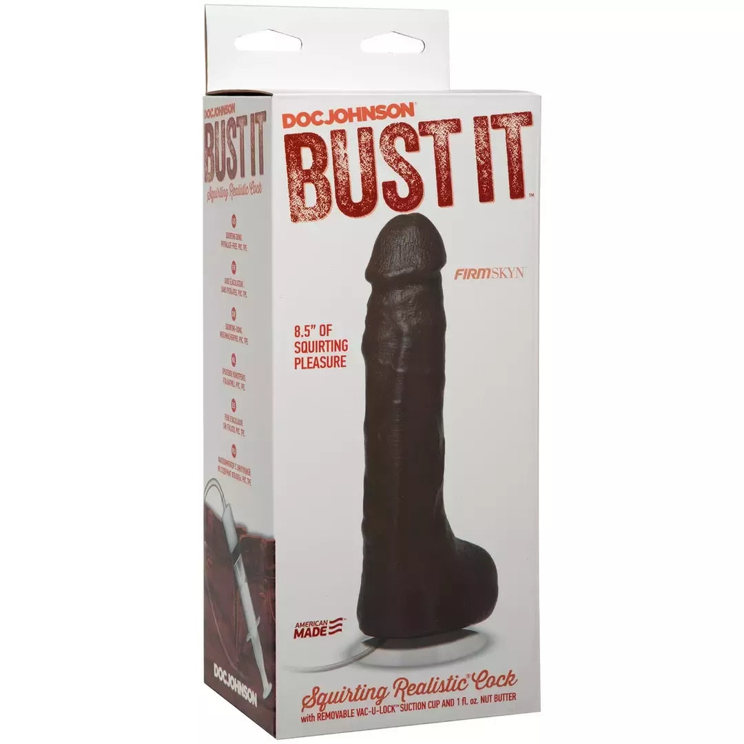 Doc Johnson Bust It Squirting Model 21 cm – universalus pagrindas su siurbtuku, 30 ml