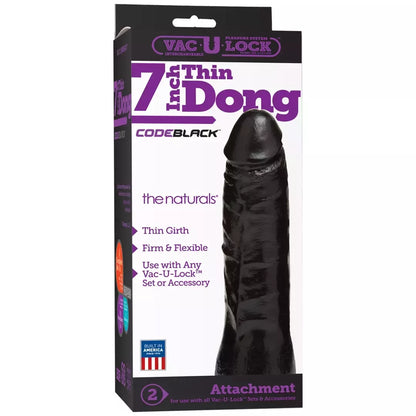 Doc Johnson CodeBlack Thin Vac-U-Lock 18 cm priedas, juodas