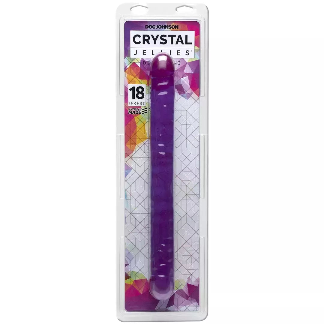 Doc Johnson Crystal Jellies Dual-Ended Model 18, 45 cm, skaidrus