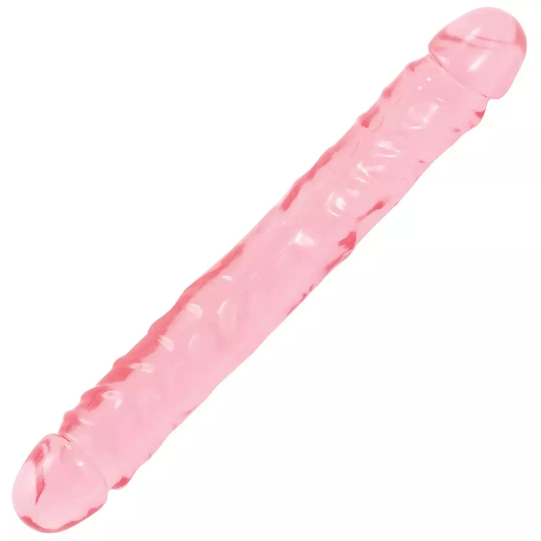 Doc Johnson Crystal Jellies Jr. Double Dong 30cm lankstus skaidrus modelis